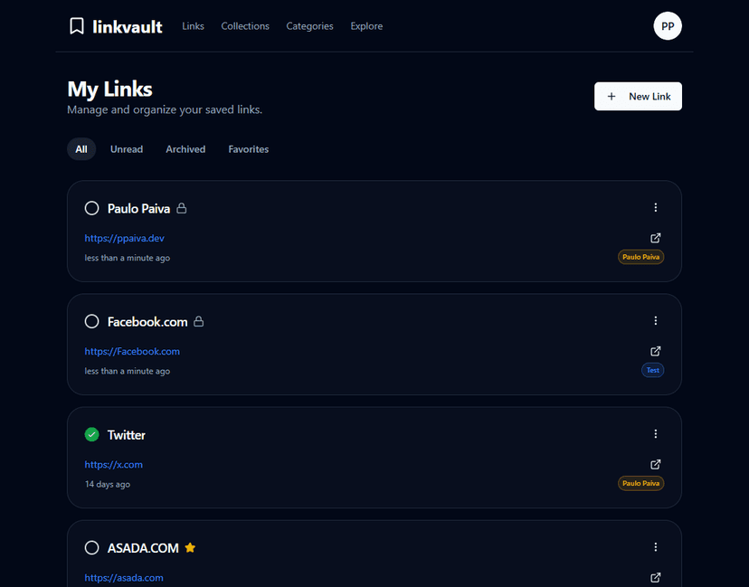 linkvault - Organize your links in a smart way