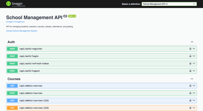 SchoolManagement API